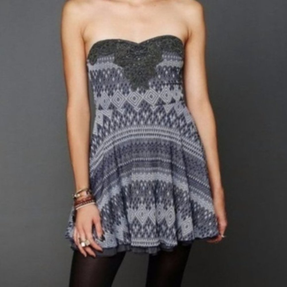 Free People Twinkle and Twirl Dress Blue